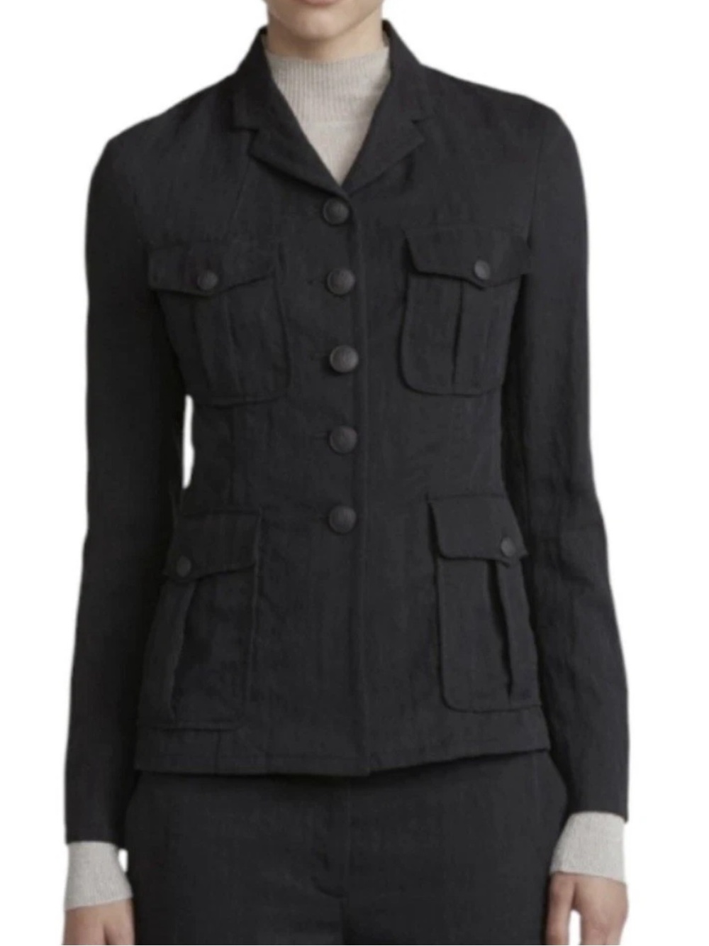 rag & bone Black Four-Pocket Military-Inspired Women's Jacket